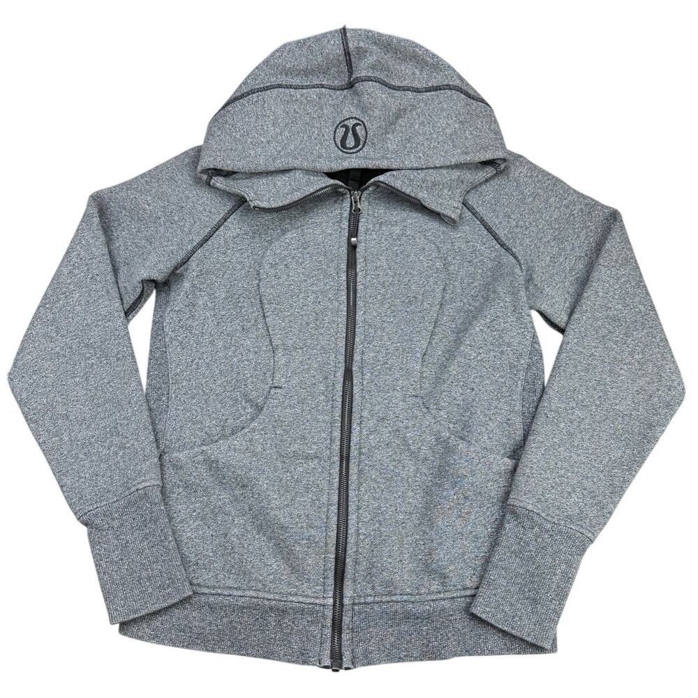 LULULEMON Scuba Hoodie III Heathered Speckled Black Size 8 - Picture 6 of 10